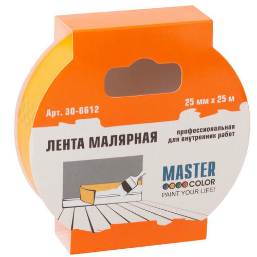 Лента клейкая малярная Master Color 30-6612 желтая 25 мм 25 м — изображение 2