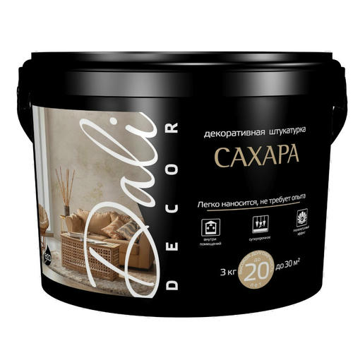 Штукатурка декоративная Dali Decor Сахара перламутровая белая 3 кг