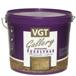 Штукатурка декоративная роллерная VGT Gallery с эффектом короеда мелкозернистая 18 кг