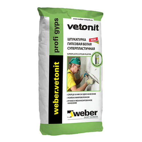 Штукатурка гипсовая Weber-Vetonit profi gyps суперэластичная 30 кг — изображение 2