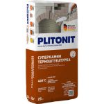 Раствор для отделки печей и каминов Plitonit Суперкамин Термоштукатурка белый 25 кг