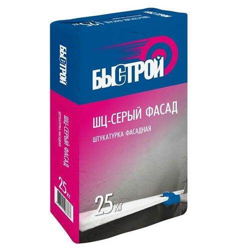 Штукатурка цементная Быстрой ШЦ-серый фасад 25 кг