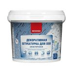 Штукатурка декоративная для плит Osb neomid, короед, голубой, 6 кг