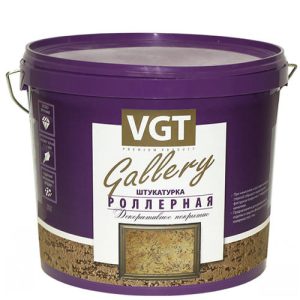 Штукатурка декоративная роллерная VGT Gallery с эффектом короеда среднезернистая 18 кг