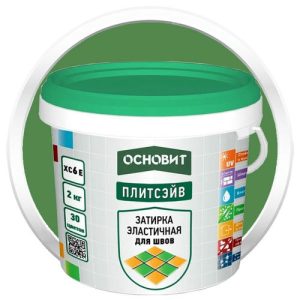 Затирка эластичная Основит Плитсэйв XC6 E тёмно-зелёная 052 2 кг