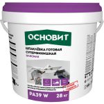 Шпаклевка готовая суперфинишная Основит Элисилк PA39 W супербелая 28 кг