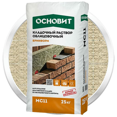 Раствор кладочный Основит Брикформ МС11 светло-бежевый 25 кг