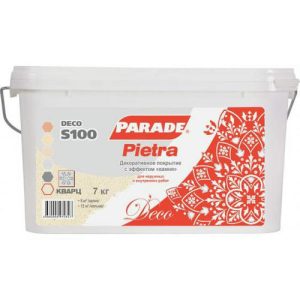 Покрытие декоративное с эффектом камня Parade Deco Pietra Кварц S100 7 кг
