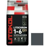 Затирка цементная для швов Litokol Litochrom 1-6 Evo LE.140 мокрый асфальт 25 кг