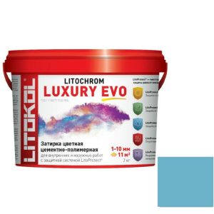Затирка цементо-полимерная для швов Litokol Luxury Evo LLE.370 Небесно-голубая 2 кг