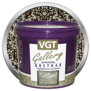 Штукатурка с эффектом камня VGT Gallery №3 базальт среднезернистая 14 кг