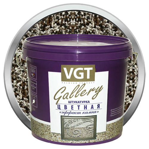 Штукатурка с эффектом камня VGT Gallery №3 базальт среднезернистая 14 кг