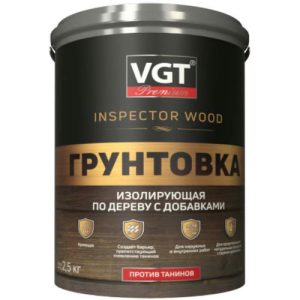 Грунтовка изолирующая по дереву VGT ВД-АК-0301 с добавками против танинов 12 кг