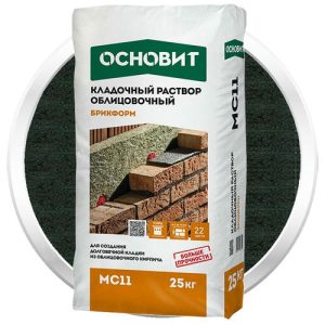 Раствор кладочный Основит Брикформ МС11 графит 25 кг