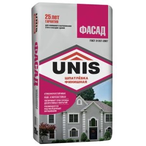 Шпатлевка цементная Unis Фасад 20 кг серая