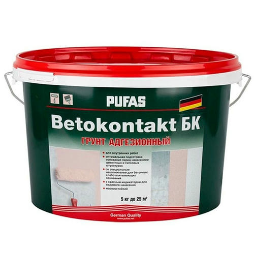 Грунт адгезионный Pufas Betokontakt БК морозостойкий 5 кг/3,06 л