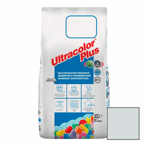 Затирка цементная Mapei Ultracolor Plus 111 светло-серая 2 кг