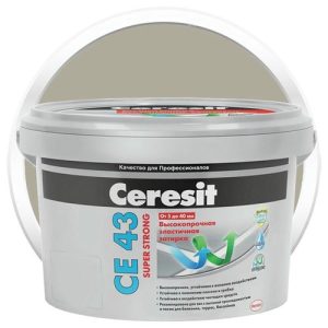 Затирка цементная для широких швов Ceresit CE 43 Super Strong серая 2 кг