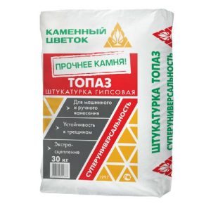 Штукатурка гипсовая Каменный цветок Топаз белый 30кг