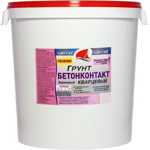 Грунт-бетоноконтакт универсальный ODISSEY Premium ВДАК-0206 с игольчатым кварцем с антисептиком 15 кг