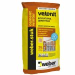 Штукатурка цементная Weber Vetonit stuk cement winter (морозостойкая) серый 25кг