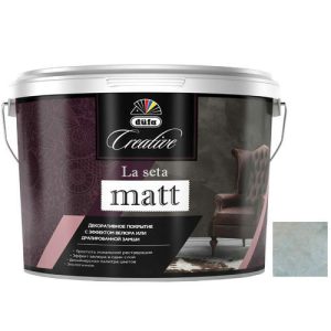 Покрытие декоративное с эффектом велюра Dufa Creative La Seta matt база Argento 1,2 кг