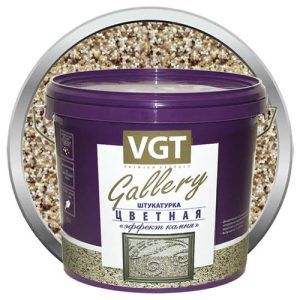 Штукатурка с эффектом камня VGT Gallery №5 гранит среднезернистая 14 кг