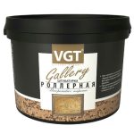 Штукатурка декоративная роллерная VGT Gallery с эффектом короеда крупнозернистая 18 кг