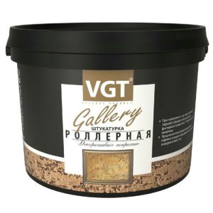 Штукатурка декоративная роллерная VGT Gallery с эффектом короеда крупнозернистая 18 кг