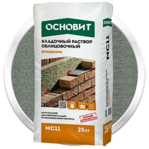 Раствор кладочный Основит Брикформ МС11 серый 25 кг