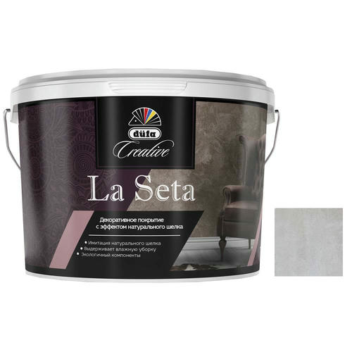 Покрытие декоративное с эффектом натурального шелка Dufa Creative La Seta база Argento ST-001 5 кг