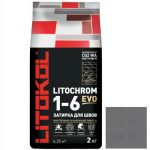 Затирка цементная для швов Litokol Litochrom 1-6 Evo LE.110 стальная серая 2 кг