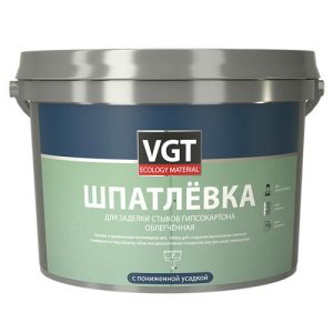 Шпатлевка облегченная VGT для заделки стыков гипсокартона с пониженной усадкой 20 кг