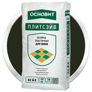 Затирка эластичная Основит Плитсэйв XC6 E Графит 023 20 кг