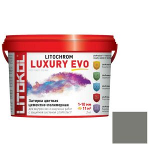 Затирка цементо-полимерная для швов Litokol Luxury Evo LLE.110 Стальная серая 2 кг