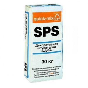 Декоративная штукатурка минеральное вяжущее Quick-mix шуба 1,5мм 72423 SPS белый 30кг