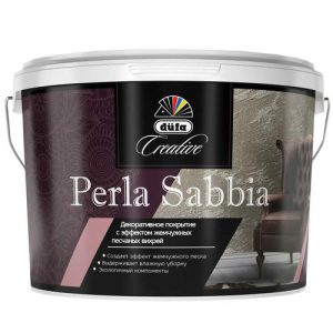 Покрытие декоративное с эффектом жемчужных песчаных вихрей Dufa Creative Perla Sabbia база Argento LC-001 1 кг