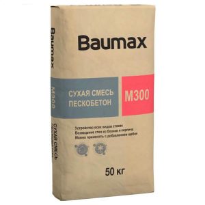 Сухая смесь Baumax М-300 Пескобетон 50 кг зимняя