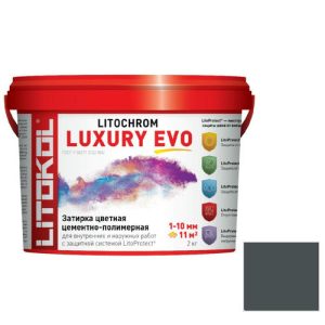 Затирка цементо-полимерная для швов Litokol Luxury Evo LLE.140 Мокрый асфальт 2 кг